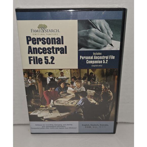 Personal Ancestral File 5.2 (CD-ROM) Family Search Latter-day Saints New Sealed